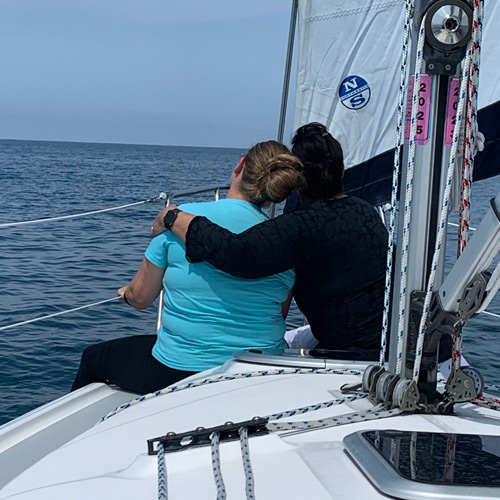 friends on sailing excursion