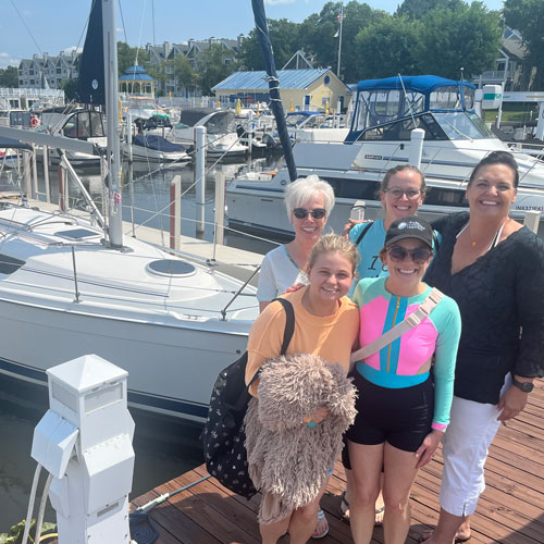 group of friends going sailing